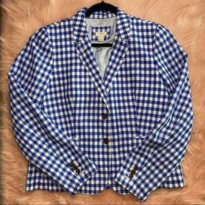J. Crew Gingham Plaid Blazer 14